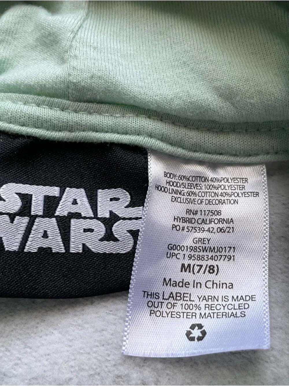 Star Wars The Mandalorian Grogu Baby Yoda Sherpa Hoodie, M‎